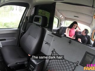 busty driver rides passenger's cock